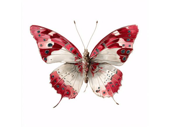 12 Red Butterfly Watercolor JPG Set: Elevate Your Creative Projects