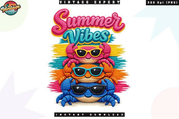 Cute Crab Summer Vibes Crochet Yarn PNG: A Designer's Take