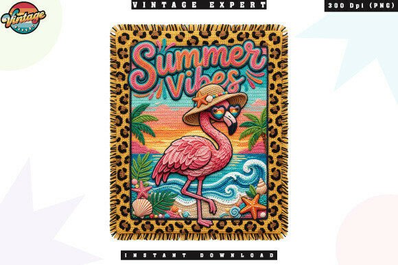 Cute Flamingo Summer Vibes Beach PNG: A Designer's Tropical Asset