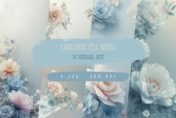 Dreamy Flower Journal Kit: A Botanical Touch for Digital and Print Projects