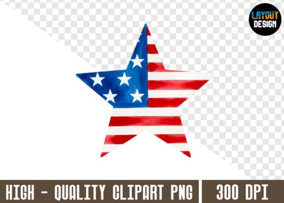 Elevate Your Designs with American Flag Star PNG Clipart