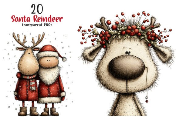 Festive Flair: Unleashing Santa Reindeer Christmas Clipart in Your Designs