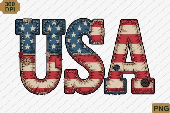Independence Day USA Patchwork PNG: Your Ultimate Design Asset