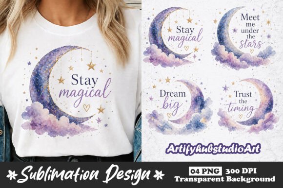 Moon Quote Sublimation PNG Designs: Celestial Art for Modern Projects