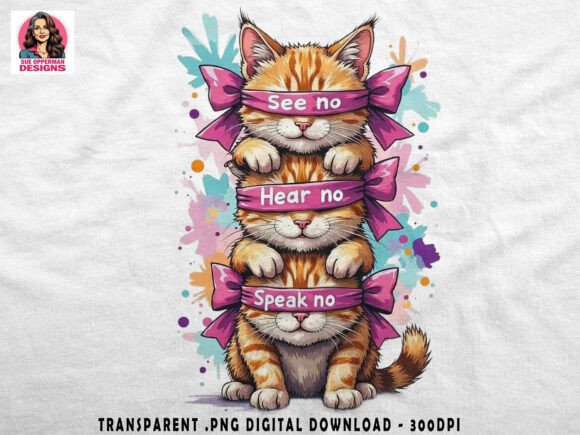 See Hear Speak Cats: A Playful PNG for Creative Projects