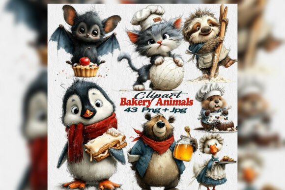 Whimsical Watercolor Bakery Animals Png: Crafting a Cozy Brand Aesthetic